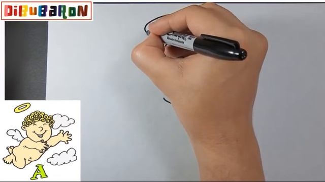 Como dibujar un ANGEL - Dibujos con la letra A paso a paso y muy Fácil смотреть онлайн