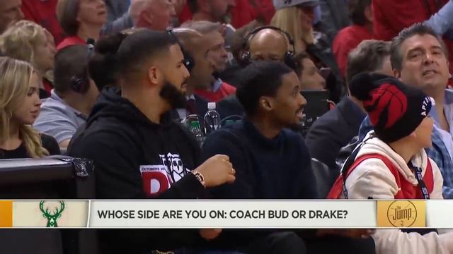 Kendrick Perkins reacts to Drake's sideline actions during Raptors vs. Bucks | The Jump смотреть онлайн
