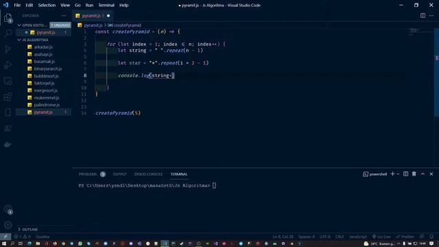 Javascript Algoritmalar -10 (Console Pyramid) смотреть онлайн