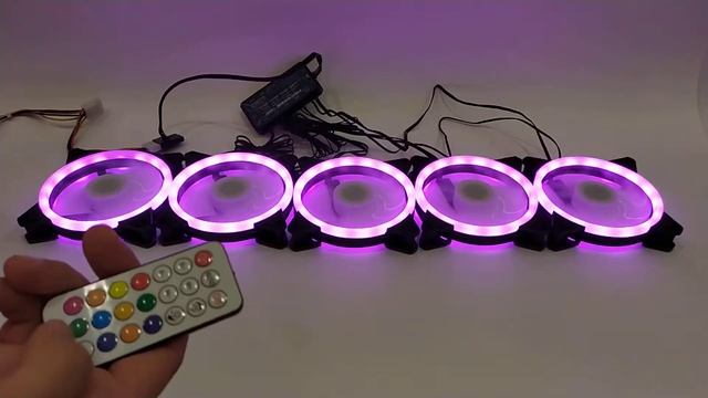 Комплект вентиляторов для корпуса ПК с контроллером и пультом смотреть онлайн