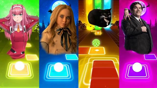 Zero Two vs M3GAN vs Maxwell Cat vs Gomez Addams | Tiles Hop EDM Rush смотреть онлайн