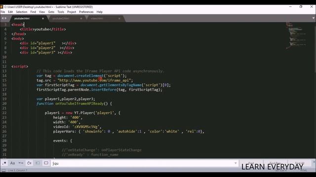 How to embed / add youtube video in html (with and without iframe tag) | Learn Everyday смотреть онлайн