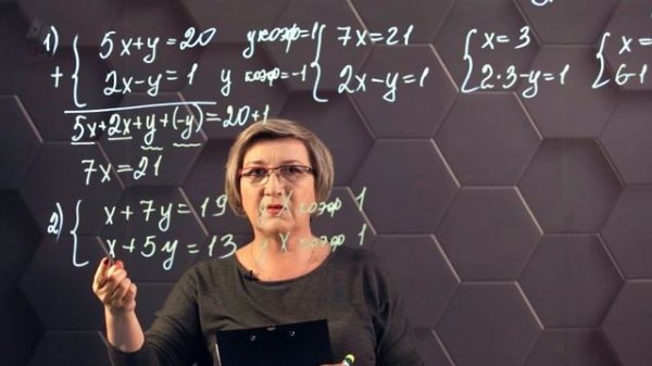 125_Решение системы линейных уравнений с двумя переменными способом сложения. 6 класс.