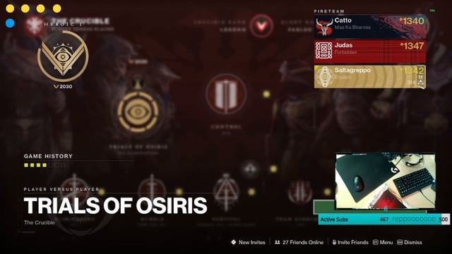 Solo Flawless Trials of Osiris (1vs3, full card) смотреть онлайн