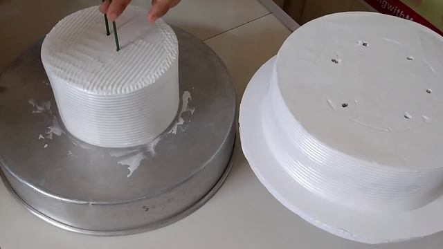 Stacking cake in a simpleist way tutorial | easy and step by step tutorial | 2 tier смотреть онлайн