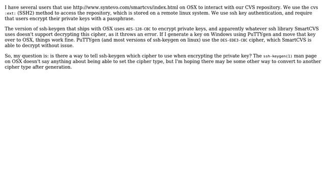 Choosing the encryption algorithm used by OSX ssh-keygen смотреть онлайн