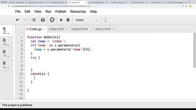 Try and Catch for Errors within Google Apps Script WebApp Video #5 of 7 смотреть онлайн