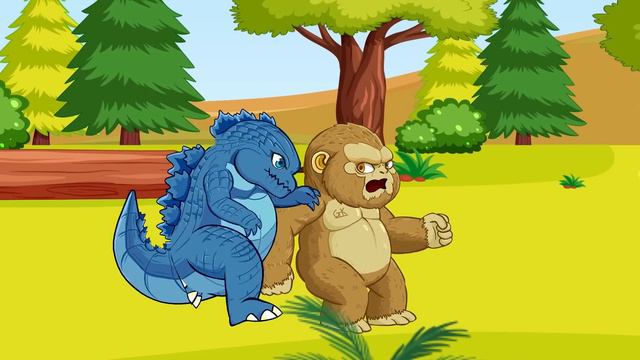 Baby Godzilla, Kong Vs Green Crocozilla : Who Is The Strongest Monster | Godzilla Cartoon Animation