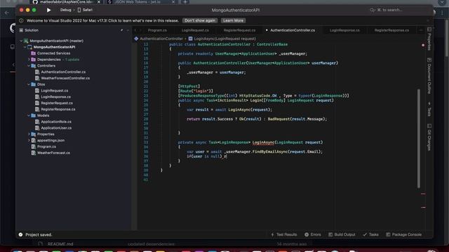 .NET 6 WebAPI JWT Authentication With MongoDB and Microsoft Identity смотреть онлайн