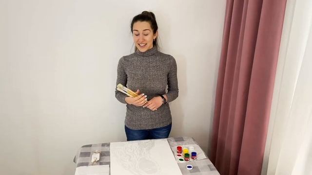 Портрет по фото. Идея для подарка. Картина своими руками. Распаковка подарка смотреть онлайн