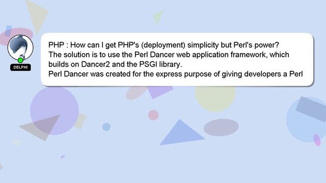 PHP : How can I get PHP's (deployment) simplicity but Perl's power? смотреть онлайн