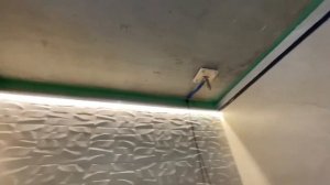 Тропический душ в натяжной потолок скрытый монтаж#дизайнинтерьера #slot