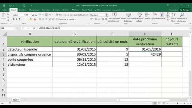 Excel - 3 Avancé - Cours Fonction Date MOIS.DECALER смотреть онлайн