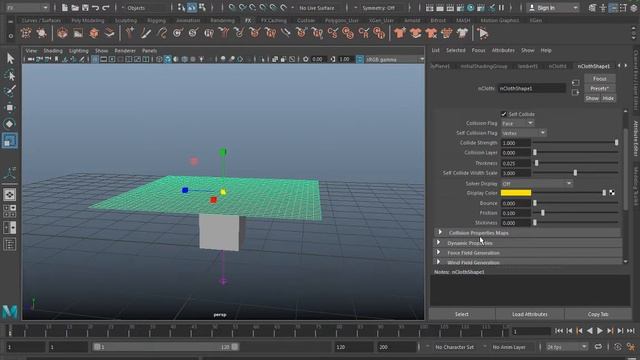 Autodesk Maya: nCloth, Gravity, & Collision Simulation смотреть онлайн