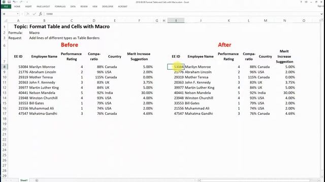 How to Format Table Border with Macro смотреть онлайн