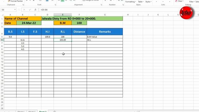 How to calculate R.L in Excel using the height of Instrument Method #survey #surveying #irfansbe смотреть онлайн