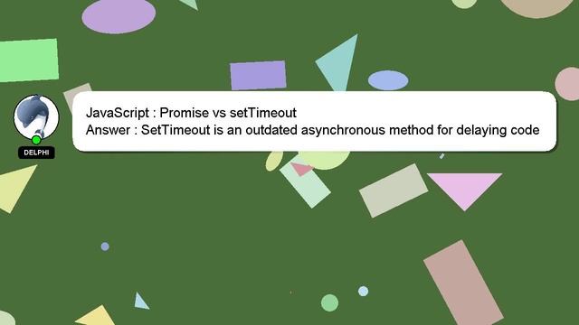 JavaScript : Promise vs setTimeout смотреть онлайн