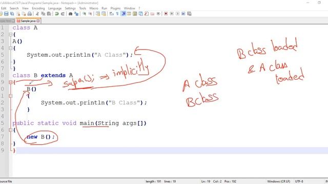 Super Constructor Program using Java| lec 41| Java Tutorial| BhanuPriya смотреть онлайн