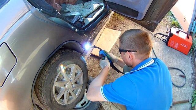 Пороги из профтрубы и часть днища из стального листа на ВАЗ-2111. Кратко смотреть онлайн