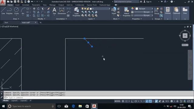 Main Wall Foundation in Autocad 2020 смотреть онлайн
