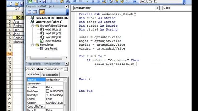Excel 2003 Vba: Subir/bajar sueldos dependiendo de la ciudad - www.ofimaticaparatorpes.com смотреть онлайн