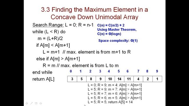 CSC 323, Fall 2020: 3.6 Application of Binary Search for Unimodal Array смотреть онлайн