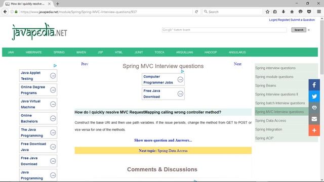 How do I quickly resolve MVC RequestMapping calling wrong controller method?
| javapedia.net смотреть онлайн