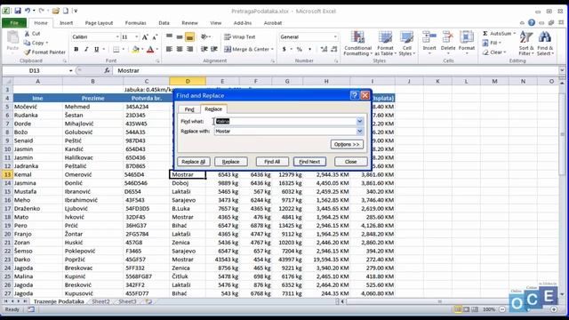 Komanda FIND/REPLACE (Excel 2010) смотреть онлайн