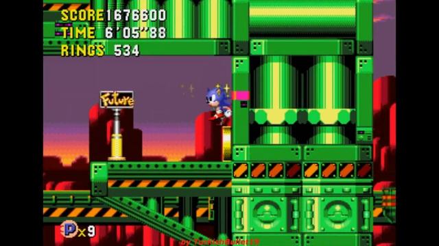 Sonic CD [USA] (Sega CD) - (Hidden Dr. Eggman & Angel Statue in Wacky Workbench - Zone 1) смотреть онлайн