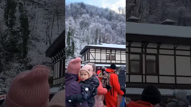 Панорама очереди! Роза хутор подъёмник Олимпия! смотреть онлайн