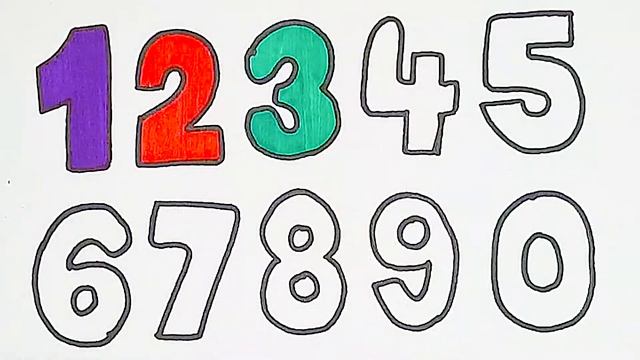 Bolalar uchun Raqam rasm chizish / как нарисовать номер 1234 | how to draw 1234 Number смотреть онлайн
