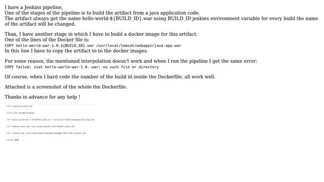 How to interpolate Jenkins environment variables inside Dockerfile? смотреть онлайн