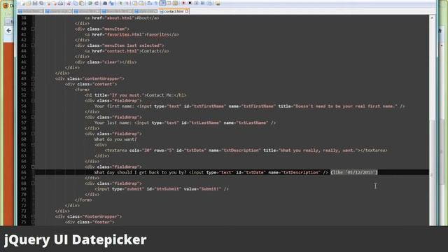 Installing the jQuery UI Datepicker Widget jQuery UI & Date Picker смотреть онлайн