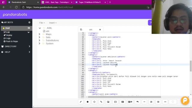 Tugas 1 Praktikum Artificial Intellegent (Membuat Chatbot Menggunakan Pandorabots) смотреть онлайн