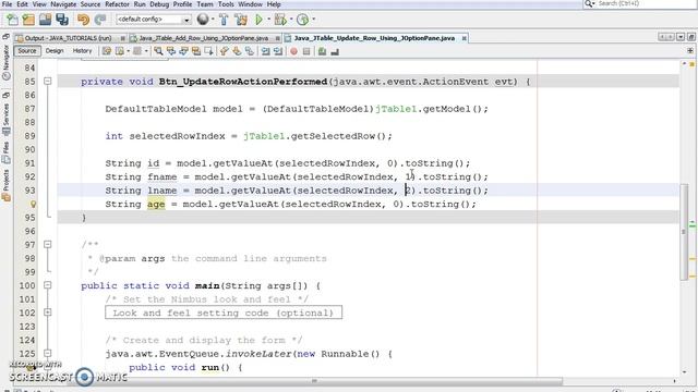 JAVA Tutorial - How To Update JTable Selected Row Using JOptionPane in Java [With Source Code] смотреть онлайн