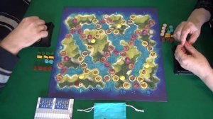 334 Голубая лагуна - играем в настольную игру. Blue Lagoon board game.