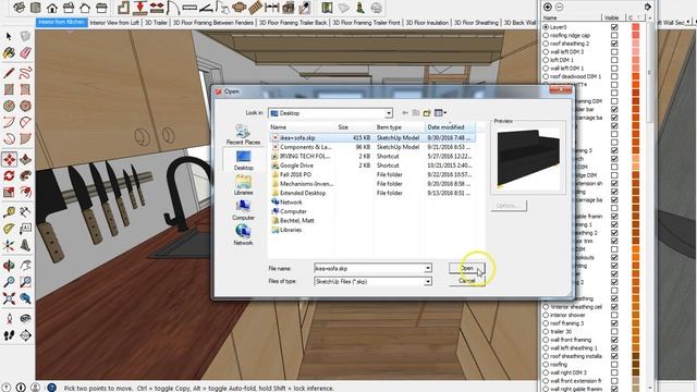 Importing 3D Warehouse Components into Tiny Home SketchUp Model смотреть онлайн