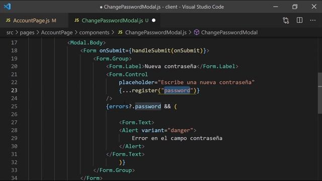 MERN Stack 22 Maquetando Change Password Modal React Hook Form y Yup Account - Mongo Express Node J смотреть онлайн