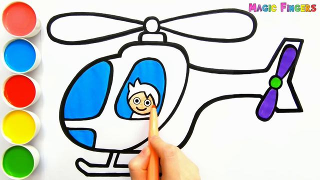 Menggambar, Melukis & Mewarnai Helikopter untuk Anak dan Balita | Tip Menggambar Mudah #148 смотреть онлайн