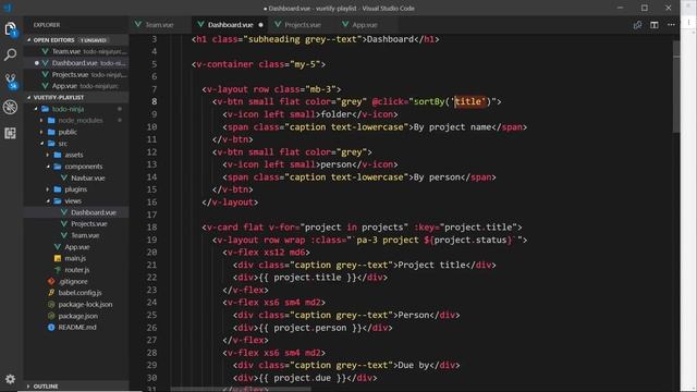 Vuetify Tutorial #17 - Sorting Projects смотреть онлайн