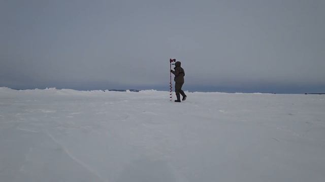 7.03.21 Недолгая рыбалка на Братском водохранилище. Бурим шуруповертом толстый лед 1,2 метра. смотреть онлайн