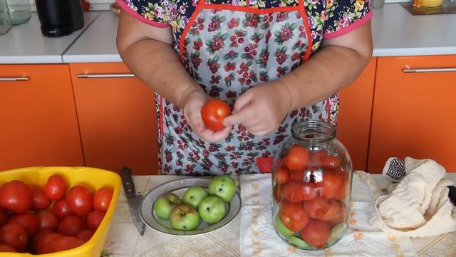 Маринованные томаты с яблоками. Без уксуса и лимонной кислоты. смотреть онлайн