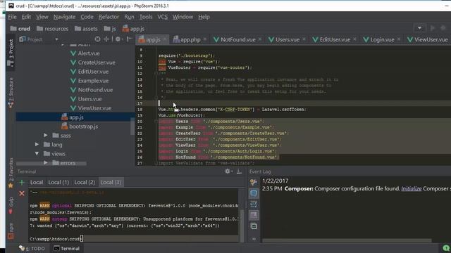 PART 4: vuejs 2.1 and laravel 5.3 Vee Validate and laravel passport смотреть онлайн