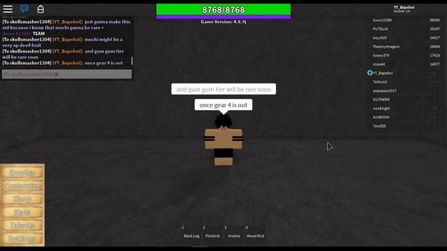 [OPL] ONE PIECE LEGENDARY | Mochi/Sticky Devil Fruit & Gear 4 |ROBLOX ONE PIECE GAME| Bapeboi смотреть онлайн