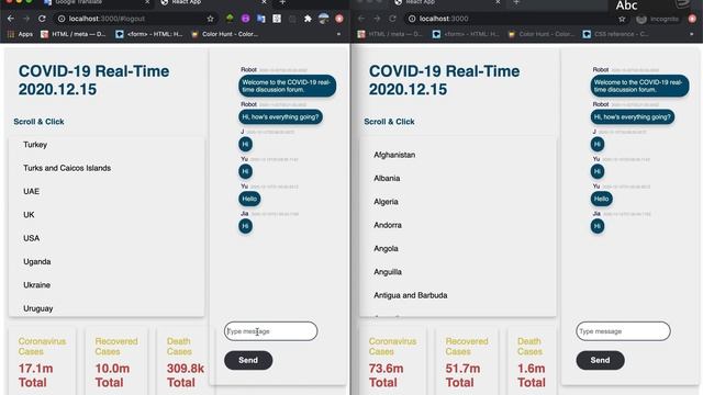 React App Real Time COVID 19 смотреть онлайн