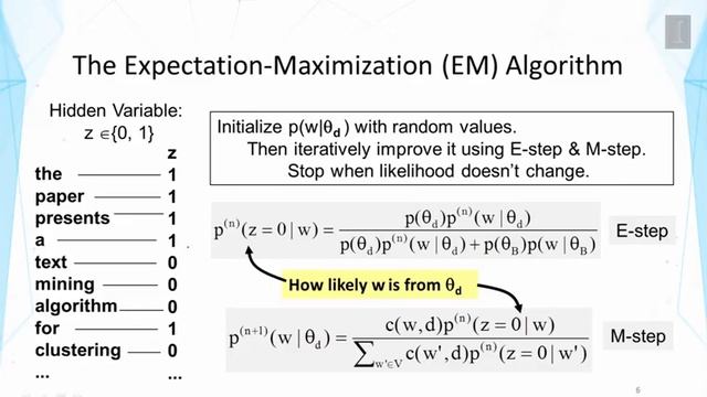Lecture 24 — Probabilistic Topic Models Expectation Maximization Algorithm - Part 2 | UIUC смотреть онлайн
