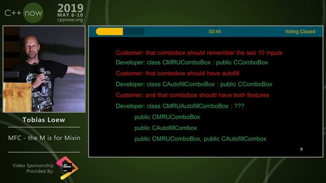 C++Now 2019: Tobias Loew “MFC - the M's for Mixin” смотреть онлайн