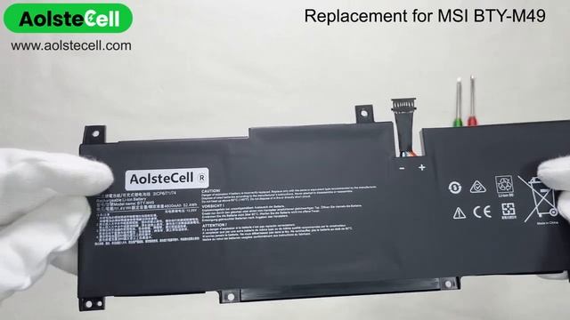 Replacement battery for MSI BTY-M49 11.1V 52.4Wh 3 cells смотреть онлайн