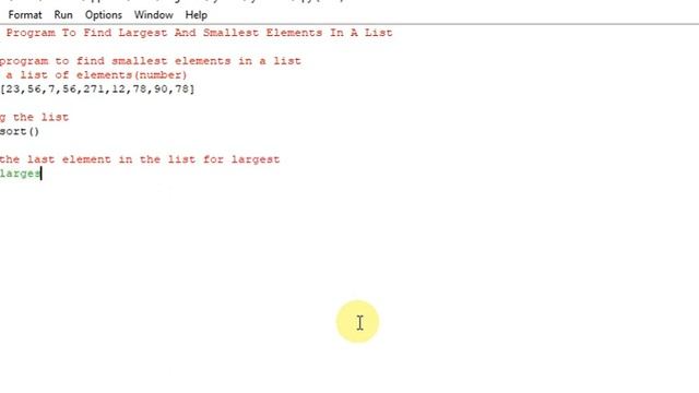 Python Program To Find Largest And Smallest Elements In A List смотреть онлайн
