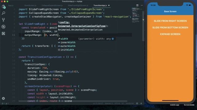 Custom Transition Effect React Navigation Screens Tutorial смотреть онлайн